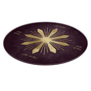 Planche À Découper Créez Votre Propre Mandala de Fleurs Vin et Or