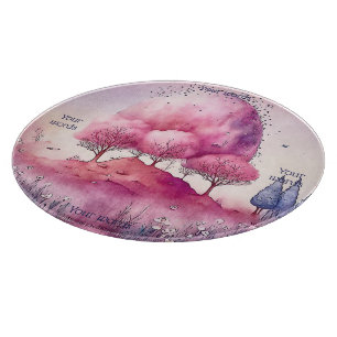 Planche À Découper Créez votre propre paysage d'arbre rose