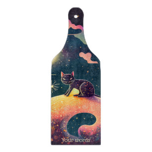 Planche À Découper Créez votre propre paysage de chat noir mystique