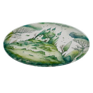 Planche À Découper Créez votre propre paysage de château vert fantast