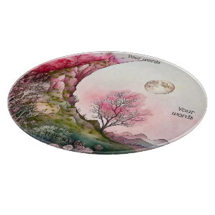 Planche À Découper Créez votre propre paysage sous la lune rose