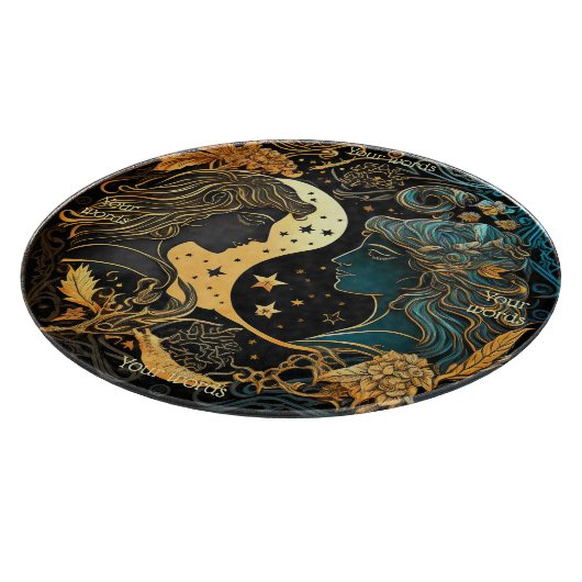 Planche À Découper Créez votre propre plateau en verre Gemini céleste (Coin)