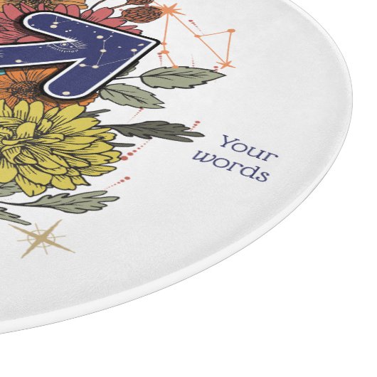 Planche À Découper Créez votre propre Sagittaire Floral étoilé (Coin)