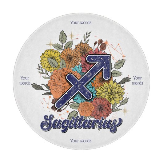 Planche À Découper Créez votre propre Sagittaire Floral étoilé (Devant)