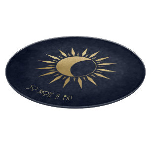 Planche À Découper Créez Votre Propre Soleil Céleste Bleu Et Or