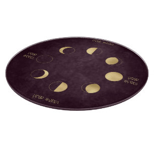 Planche À Découper Créez Votre Propre Vin Et Or Phases Lunaires Céles