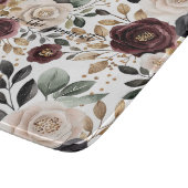 Planche À Découper Crème Bourgogne Floral noir (Coin)