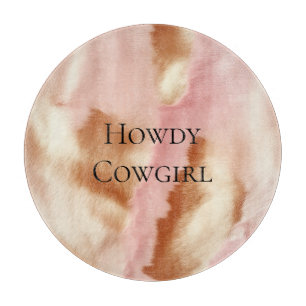 Planche À Découper Crème rose Tan Southwest Cowgirl Cowhide