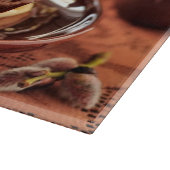 Planche À Découper Crêpes de chocolat avec les bananes et le caramel (Coin)