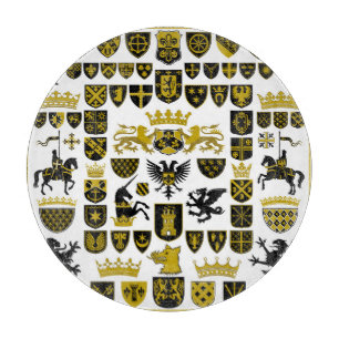 Planche À Découper Crêtes héraldiques, dessins symboliques.