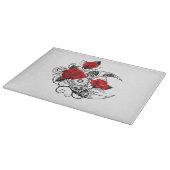 Planche À Découper Croissant mécanique avec roses rouges (Coin)