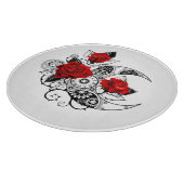 Planche À Découper Croissant mécanique avec roses rouges (Coin)