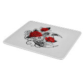 Planche À Découper Croissant mécanique avec roses rouges (Coin)