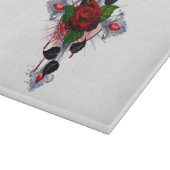 Planche À Découper Croix d'argent avec une rose rouge (Coin)
