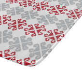 Planche À Découper Croix géométrique rouge et gris letton (Coin)