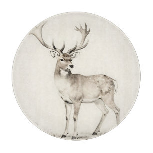 Planche À Découper Croquis de cerf majestueux à cornes