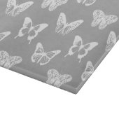 Planche À Découper Croquis de papillon, gris argenté et blanc (Coin)
