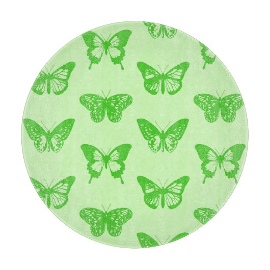 Planche À Découper Croquis de papillon, vert citron (Devant)