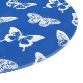 Planche À Découper Croquis papillon, bleu cobalt et blanc (Coin)
