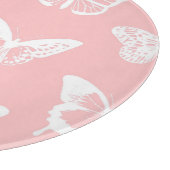 Planche À Découper Croquis papillon, rose coquille et blanc (Coin)