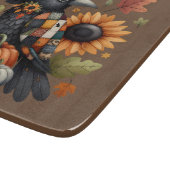 Planche À Découper Crow Whimsical avec Citrouilles et tournesols (Coin)
