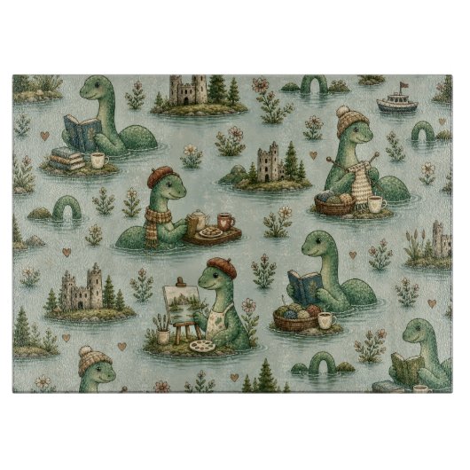 Planche À Découper Cryptides confortables Nessie Monstre du Loch Ness (Devant)