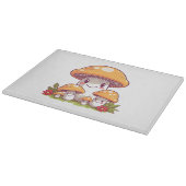 Planche À Découper Cueillette de champignons, style kawaii heureux (Coin)