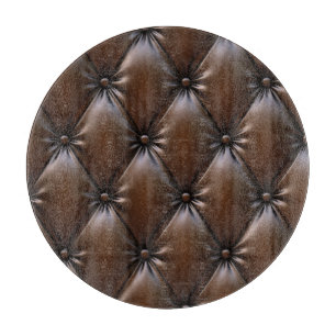 Planche À Découper Cuir au chocolat : Texture luxueuse d'Upholstery