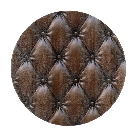 Planche À Découper Cuir au chocolat : Texture luxueuse d'Upholstery (Devant)