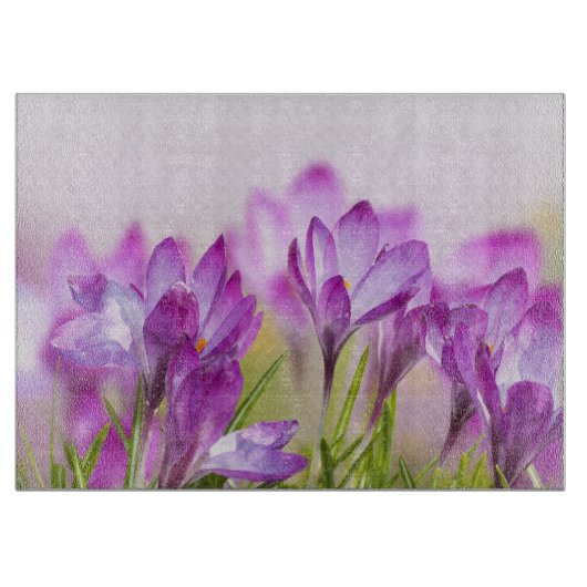 Planche À Découper Cuisine à fleurs violettes (Devant)