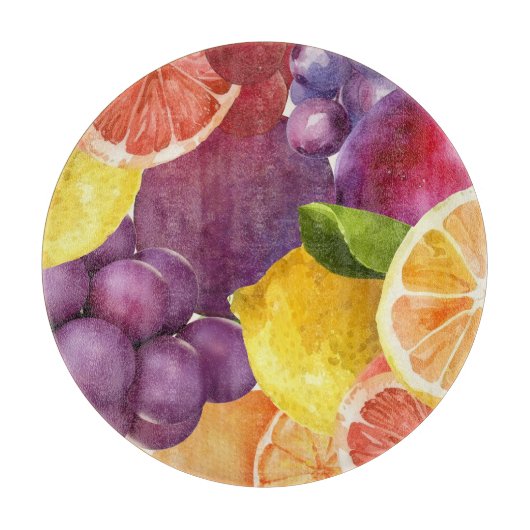 Planche À Découper Cuisine à fruits italienne Imprimer | Citrus aquar (Devant)