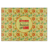 Planche À Découper Cuisine assaisonnée avec Motif de légumes d'amour (Devant)