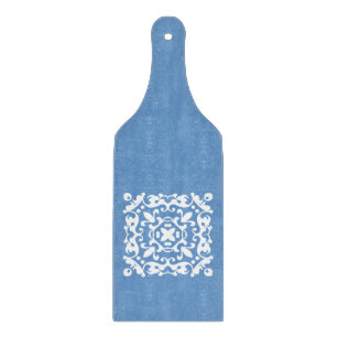 Planche À Découper Cuisine bleue et blanche élégante de pays