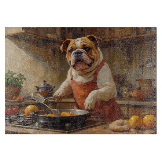 Planche À Découper Cuisine de Bulldog dans la cuisine (Devant)
