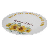 Planche À Découper Cuisine de grand-mère Aquarelle Ferme de tournesol (Coin)