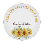 Planche À Découper Cuisine de grand-mère Aquarelle Ferme de tournesol (Devant)