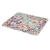 PLANCHE À DÉCOUPER CUISINE EN VERRE : FLEURS & FEUILLES (Coin)