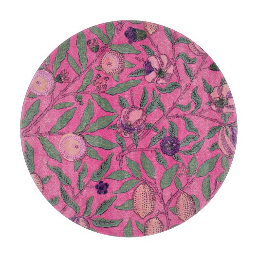 PLANCHE À DÉCOUPER CUISINE EN VERRE : WILLIAM MORRIS : POMEGRANATE (Devant)