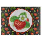 Planche À Découper Cuisine fraise carrelée motif (Devant)