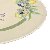 Planche À Découper Cuisine ronde aux citrons toscans (Coin)