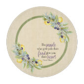 Planche À Découper Cuisine ronde aux citrons toscans (Devant)