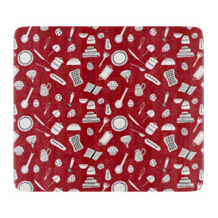 Planche À Découper Cuisine Rouge Rétro