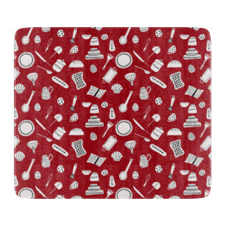 Planche À Découper Cuisine rouge rétro