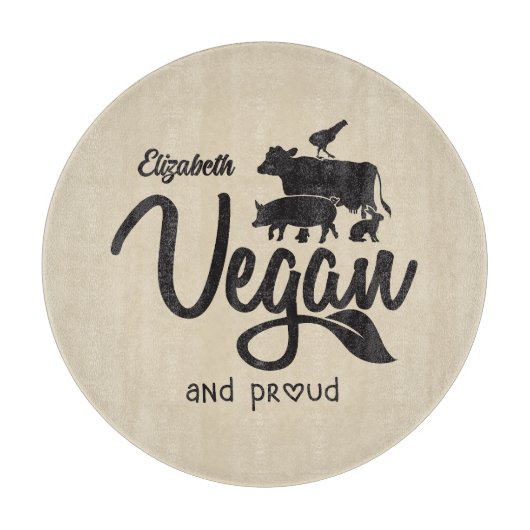 Planche À Découper Cuisine sur mesure Vegan et Fier (Devant)
