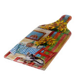 PLANCHE À DÉCOUPER CUISINE TOSCANE CHAT, LUNETTES À VIN DE SOUFFLE (Coin)