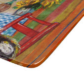 PLANCHE À DÉCOUPER CUISINE TOSCANE CHAT, LUNETTES À VIN DE SOUFFLE (Coin)