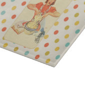 Planche À Découper Cuisine Vintage à pois blanc (Coin)