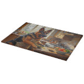Planche À Découper Cuisson de Berger Allemand dans la Cuisine (Coin)