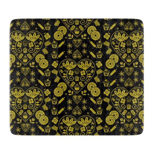 Planche À Découper Cupcake Baking Folk Art (Devant)