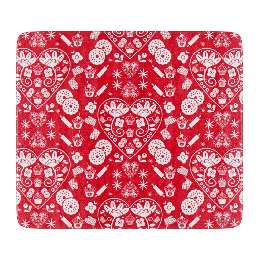 Planche À Découper Cupcake Baking Folk Art (Devant)